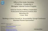 Office of the Under Secretary of Defense - Comptroller’s ... · Office of the Under Secretary of Defense - Comptroller’s ... Revised OMB Circular A-123 ... While a major portion