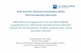 FDA Presentation Slides (Full plus backup) AAC 08.03.17€¦ · release for the treatment of adult patients with active ... Assessment Questionnaire‐Disability Index; Tofa: ...