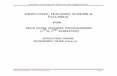 OBJECTIVES, TEACHING SCHEME & SYLLABUS … of Computer Science and Applications Detailed Syllabus - MCA Dual Degree Page 2 MCA Dual Degree Programme Objectives First Year Objective:-