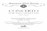 for two VIOLettas - American Viola Society for two VIOLettas twv 52:G3 Georg Philipp Telemann ... The oboe d’amore being a mezzo-soprano oboe and the chalumeau a relation of the