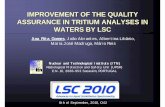 IMPROVEMENT OF THE QUALITY ASSURANCE IN TRITIUM ANALYSES ... · improvement of the quality assurance in tritium analyses in ... 9dl = 4.0 bq l-1, 120min. ... o-42.ppt author: cd166119