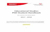 Educational Studies PhD Student Handbookcech.uc.edu/content/dam/cech/...Handbook-2017-2018.pdf · Educational Studies PhD Student Handbook ... Preliminary Coursework Planning Meeting