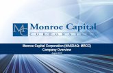 Monroe Capital Corporation (NASDAQ: MRCC) Company … Capital Corporation... · Annualized dividend yield to shareholders of approximately 9.7% 1 ... 29 full repayments and 19 loan