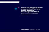 Annual report and accounts for the year ended 31 August … · Annual report and accounts for the year ended 31 August 2016 Company number: ... with a particular focus on solar energy,