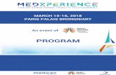 PROGRAM - MedXperiencemedxperience.org/pdf/Medxperience_program.pdf · Program currently in dev elopment Image guided-therapies PARIS - PALAIS BRONGNIART dxpe r ie nce .or g. ...