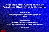 A Handheld Image Analysis System for Portable and ...€¦ · A Handheld Image Analysis System for Portable and Objective Print Quality Analysis ... Measurement technology is critical
