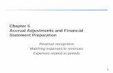 Chapter 5 Accrual Adjustments and Financial Statement ... · 1 Chapter 5 Accrual Adjustments and Financial Statement Preparation Revenue recognition Matching expenses to revenues