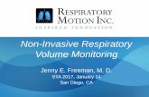 Non-Invasive Respiratory Volume Monitoring€¢ Displays 30 second averages updated every 5 sec • Communicate quantitative information, not subjective ... Non-Invasive Respiratory