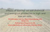 Effects of biochar on soil chemical and biological ... · Effects of biochar on soil chemical and biological properties in high and low pH soils. Phil Brookes, Luo Yu, Mark Durenkamp