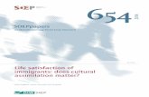 Life satisfaction of immigrants: does cultural assimilation matter?€¦ ·  · 2018-04-24Life satisfaction of immigrants: does cultural assimilation matter? Viola Angelini, y Laura