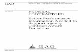 GAO-09-374 Federal Contractors: Better Performance ... report assesses agencies’ use of past performance information in awarding contracts; identifies challenges that hinder ...