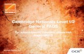 cambridge Nationals Level 1/2 General Faqs - Ocr · NATIONALS Cambridge Cambridge Nationals Level 1/2 General FAQS For subject-specific questions, please visit Answers@OCR Issue date: