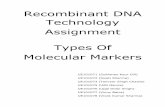 Recombinant DNA Technology Assignment Types Of Molecular ... · Recombinant DNA Technology Assignment Types Of Molecular Markers ... refers to a difference between samples of homologous