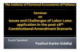 Guest Speaker: FihlFasihul KiKarim Siddi iSiddiqipgil.pk/wp-content/uploads/2015/12/seminar-lab-laws_scenario.pdf · BALANCING OF RIGHTS 6 TH LABOR POLICY BY PM Yousuf Raza Gillani