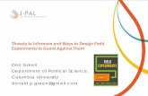 Threats to Inference and Ways to Design Field Experiments to Guard Against … ·  · 2017-07-14Threats to Inference and Ways to Design Field Experiments to Guard Against Them ...