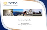 Community Solar - Nebraska Energy Office€¦ · Community Solar Ted Davidovich Manager, ... Locational advantage ... – Economics based on break-even analysis