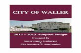 CITY OF WALLER Budget Document - 1 file(1).pdf · SUPPLEMENTAL BUDGET SUMMARY Organizational Chart Municipal Court 2012 ... are required to participate in continuing education and
