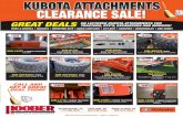 KUBOTA ATTACHMENTS CLEARANCE SALE! - … SALE! KUBOTA ATTACHMENTS GREAT DEALS ON LEFTOVER KUBOTA ATTACHMENTS FOR TRACTORS, RTV’S, EXCAVATORS AND MOWERS! CALL AND GET A GREAT DEAL