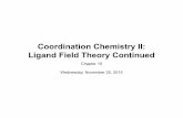 Coordination Chemistry II: Ligand Field Theory Continuedlawm/11-25.pdf · Metal ions typically have some valence electrons that ... Is the complex high spin or low spin? eg* t2g ...