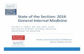 State of the Section: 2016 General Internal Medicine · State of the Section: 2016 General Internal Medicine ... Population Health Management Clinician Lead ... Anticoagulation &