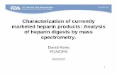Characterization of currently marketed heparin products ... · 1 Characterization of currently marketed heparin products: Analysis of heparin digests by mass spectrometry. David Keire