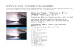 STEVE VAI VIDEO RELEASES - thaiticketmajor.com · Joe Satriani, Steve Vai and John Petrucci perform individual sets with their own bands before joining on stage for an all-star jam