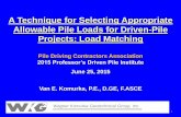 A Technique for Selecting Appropriate Allowable Pile Loads ... · A Technique for Selecting Appropriate Allowable Pile Loads for Driven-Pile ... (depth vs. capacity ... Calculate