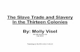 The Slave Trade and Slavery In the Thirteen Colonies By: Molly Viselviselm.weebly.com/uploads/1/3/6/5/13658893/viselunitpl… ·  · 2014-01-13The Slave Trade and Slavery In the