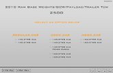 heat - Ram Body Builder · NOTE : BASE WEIGHTS CAN CHANGE 2010 Ram Base Weights/GCW/Payload 2500 04/22/2010 Regular Cab 140.5”WB 4x4 RAM REGULAR CAB 4WD LONG BED SLT DJ 7H62 Engine