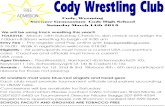 cody wrestling flyer - SportsEngine · Swcitzcr Gyn.nasiunn Cody High School ... (6U), Bantam(7-8),Intermediate(9-10), Novice(1 1-12), Schoolboy/girI ... cody wrestling flyer