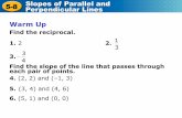 5-8 Slopes of Parallel and Perpendicular Lines - PBworksglhardy.pbworks.com/w/file/fetch/60912990/5-8 Teacher.pdf · 5-8 Slopes of Parallel and Perpendicular Lines 1. The student
