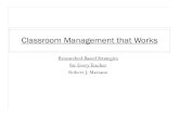 Classroom Management that Works - ctohe.org · classroom management based upon Marzano’s Classroom Management that Works and collaborate to determine challenges and responses to