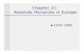 Chapter 21: Absolute Monarchs in Europe - Yolamralfano.yolasite.com/resources/Absolute Monarchy.pdf · absolute monarchs? Why do they think they possess all this power? Divine right