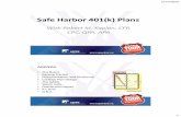 Safe Harbor 401(k) Plans - ASPPA > News Harbor 401(k) Presentation.pdfSafe Harbor 401(k) Plans With Robert M. Kaplan, CFP, CPC, QPA, APA AGENDA •The Basics •Getting Started •Documentation