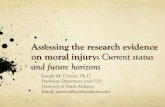 Assessing the research evidence on moral injury: …moralinjuryproject.syr.edu/wp-content/uploads/sites/5/2015/04/joe... · Assessing the research evidence on moral injury: Current