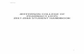 JEFFERSON COLLEGE OF PHARMACY (JCP) 2017-2018 STUDENT … · pharmacy (jcp) 2017-2018 student handbook . ... introduction to the jefferson college of pharmacy (jcp) ... gerald e.