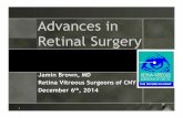Advances in Retinal Surgery - rvscny.com · Advances in Retinal Surgery Jamin Brown, MD Retina Vitreous Surgeons of CNY December 6th, 2014 . Outline ... Sherman MP, Barr CC, Kaplan