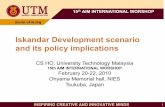 Iskandar Development scenario and its policy … Development scenario and its policy implications 15th AIM INTERNATIONAL WORSHOP 2 • Degradation of Water quality • Air pollution
