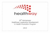 th Anniversary Healthway Leadership Development in … · Healthway Leadership Development in Health Promotion Program 2013 . Postcard 2003 Ana Gowrea 2002-2005 - Senior Program Officer,