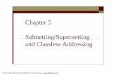Chapter 5 Subnetting/Supernetting and Classless … Network… ·  · 2002-02-22Subnetting/Supernetting and Classless Addressing ... A company is granted the site address 201.70.64.0