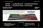IOP Quantum Electronics and Photonics Group Group newsletter August 2013 2 Chair’s report Welcome to the first QEP Newsletter! The Quantum Electronics and Photonics Group of the