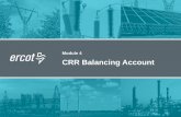Module 4 CRR Balancing Account • Describe the CRR Balancing Account • Explain the importance of the Balancing Account to CRR Account Holders and ERCOT. Upon completion of …