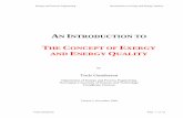 THE CONCEPT OF EXERGY AND ENERGY QUALITY Light Version 3.pdf · Energy and Process Engineering Introduction to Exergy and Energy Quality ... such as steady-state and dynamic ... While