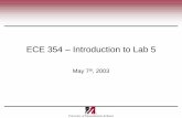 ECE 354 – Introduction to Lab 5€¦ · Exam • Generally, it went well. ... • If you have any questions about the grading, see me. ECE 354 ... Lab 5 – DSP Part