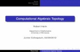 Computational Algebraic Topology - Math User Home …hankx003/docs/... · Review Basic Deﬁnitions Example Computational Algebraic Topology Robert Hank Department of Mathematics