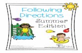 Following Directions - Tools To Grow, Inc. Follow Directions.pdf · Read the directions and color the images below. Color 3 water balloons blue. ... Color the bathing suit of the