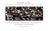 NSLDS Gainful Employment Reporting Guide 2018 ii Chapter 9: Challenging Draft GE Debt Measures .....110 9.1 NSLDS Gainful Employment Debt-to-Earnings List ..... 110