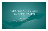 Geography and 5 themes - grade7wiki - homeThemes...• oceans • plant life • landforms • people • how the Earth and its people affect each other OwlTeacher.com What Geographers