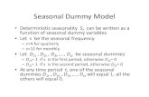 Seasonal Dummy Model - University of …ssc.wisc.edu/~bhansen/390/390Lecture14.pdfSeasonal Dummy Model • Deterministic seasonality S t can be written as a function of seasonal dummy