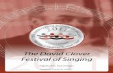 r 2011Festival of Singing The David Clover · THE DAvID CLOvER FESTIvAL OF SINGING The David Clover Festival of Singing previously known as The ... Rachel Greener Green Finch and